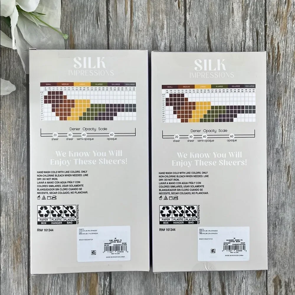 Silk Impressions Shimmer Sheer Pantyhose Stockings 20 Denier Sheer 2, 2-Packs M